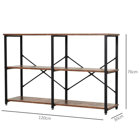 Rootz Lagerregal – Standregal – 3-stufiges Standregal – Aktenregal – Braun – 120 x 30 x 76 cm