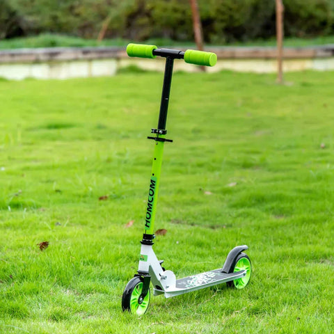 Rootz Scooter - Children's Scooter - Foldable Kick Scooter With Rear Brakes - Height Adjustable - 50 Kg Load Capacity For 4-8 Years - Aluminum - EVA - Green - 72.8 x 33.4 x 75-85 cm