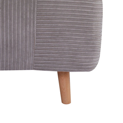 Rootz 2-in-1 Fauteuil Bed - Verstelbare Hoofdsteun - Corduroy Look - Grijs - 82 cm x 8 cm x 83 cm