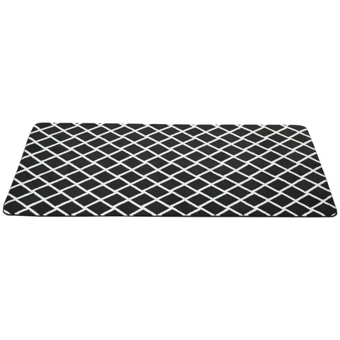 Rootz Diamond Pattern Rug - Carpet - Non-Woven Backing - Living Room - Bedroom - Dining Room - Playroom - Black + White - 230cm x 160cm x 0.7-0.8 cm