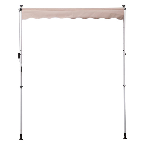 Rootz Awning - Clamp Awning - Articulated Arm Awning -  Sun Protection - Folding Arm - Hand Crank - Aluminum - Cream - White - 200 X 150 Cm