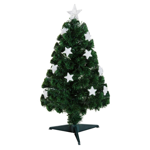 Rootz Christmas Tree - Artificial Christmas Tree with LED Lights - Christmas Decorations - Plastic - Green - Ø45 x 90H cm