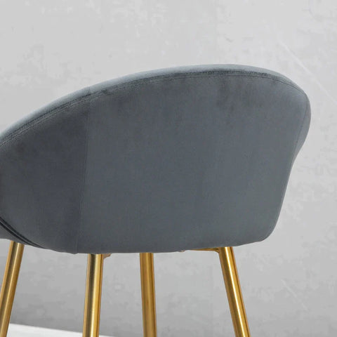 Rootz Barhocker – Hocker – 2er-Set Barhocker – Hochsitz-Barhocker – Mit Fußstütze – Stahl – Dunkelgrau/Gold – 54 x 48,5 x 96 cm