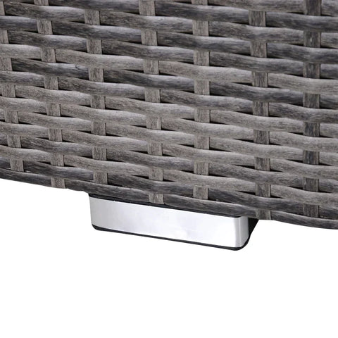 Rootz Sofa Set - Garden Furniture Set - Side Table - Coffee Table - 5-level Backrest - PE Rattan - Grey - 130 X 64 X 62 Cm
