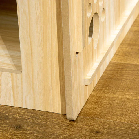 Rootz Hondenkennel - Hondenhok - Hondenkooi - Knaagdierhuis - MDF - Eiken/Zwart - 69 x 50 x 58,5 cm