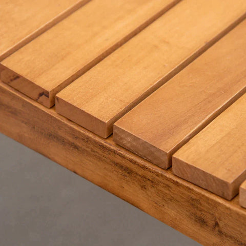 Rootz Garden Bench - Garden Bench For 2 People - Solid Wood - Natural - 123 x 61 x 89.5 cm