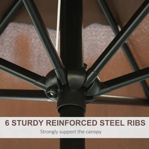 Rootz Parasol - Sun umbrella - Patio Umbrella - Parasol umbrella - Metal/Polyester - Brown