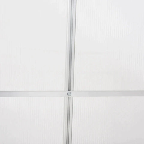 Rootz Aluminum Greenhouse - Garden House With Window Door - Plant House - Weather-resistant - Silver - 193 x 187 x 205 cm