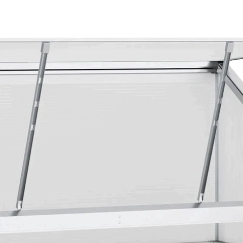 Rootz Greenhouse - 3 Tier Greenhouse - Greenhouse With Foundation Frame - Polycarbonate Housing - 2 Shelves - Aluminum Frame - Silver- 131 x 58 x 139.5 cm