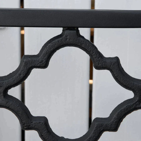 Rootz Garden Bench - 2-Seater Garden Bench - Metal - Black - 128 x 58.5 x 89 cm