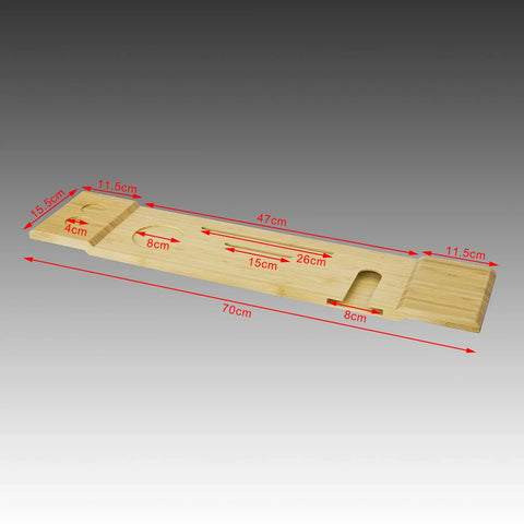 Rootz Bamboe Badkuiprek- Badplankbak met iPad/Mobiele Telefoon- Glas- en kaarsenhouder