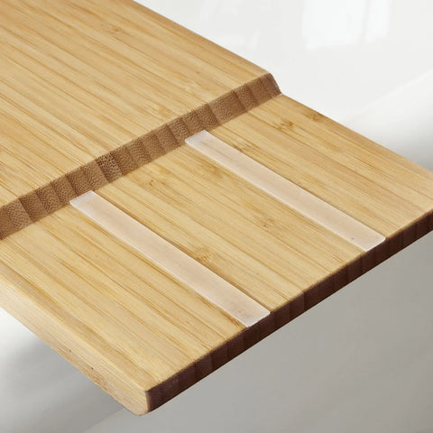 Rootz Bamboe Badkuiprek- Badplankbak met iPad/Mobiele Telefoon- Glas- en kaarsenhouder