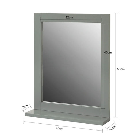 Rootz Bathroom Wall Mirror- Wall Mounted Bathroom Mirror with Storage Shelf