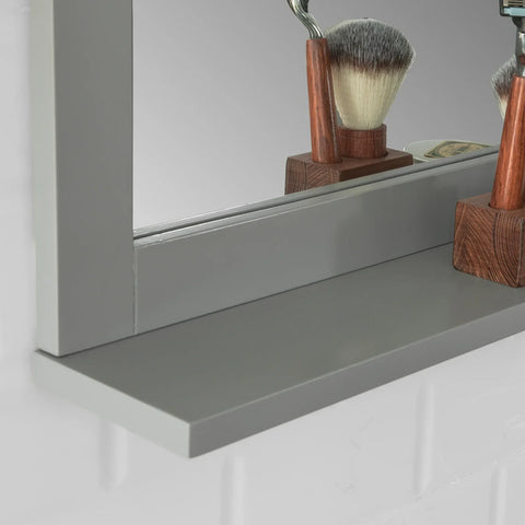 Rootz Bathroom Wall Mirror- Wall Mounted Bathroom Mirror with Storage Shelf