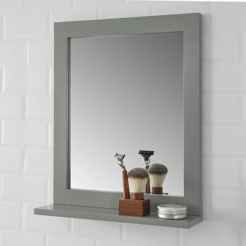 Rootz Bathroom Wall Mirror- Wall Mounted Bathroom Mirror with Storage Shelf