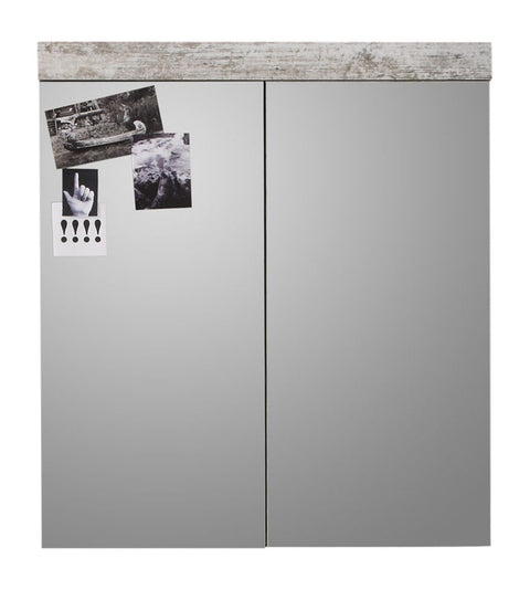 Rootz Bathroom Mirror - Storage Cabinet - Gray - 72 x 79 x 17 cm