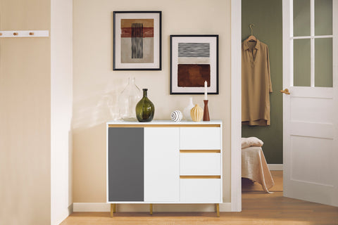 Rootz Sideboard Storage Cabinet - Cupboard - Bedroom Chest of Drawers - W97 × D34 × H80cm