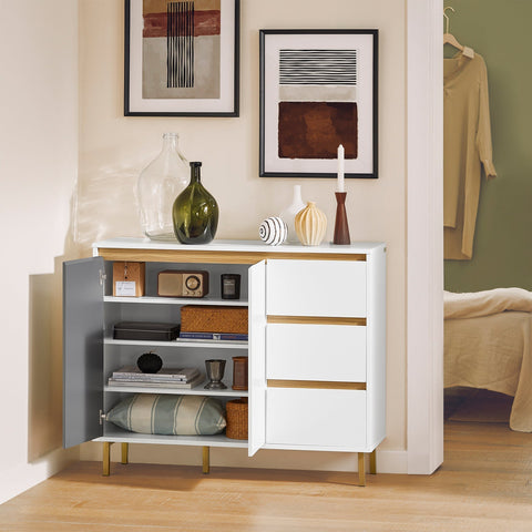 Rootz Sideboard Storage Cabinet - Cupboard - Bedroom Chest of Drawers - W97 × D34 × H80cm