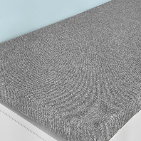 Rootz witte schoenenopbergkast schoenenrek schoenenbank met opklapbaar werkblad en grijs kussen