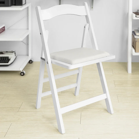 Rootz White Wood Folding Chairs- Dinning Chair- Office Chair