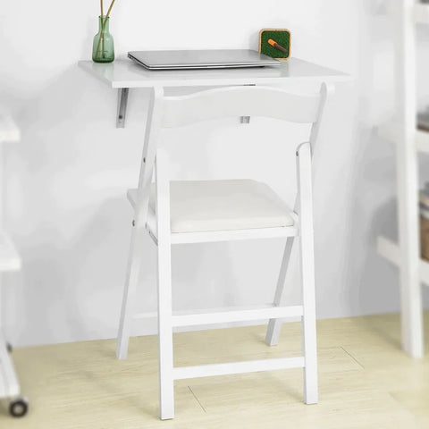 Rootz White Wood Folding Chairs- Dinning Chair- Office Chair