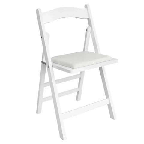 Rootz White Wood Folding Chairs- Dinning Chair- Office Chair