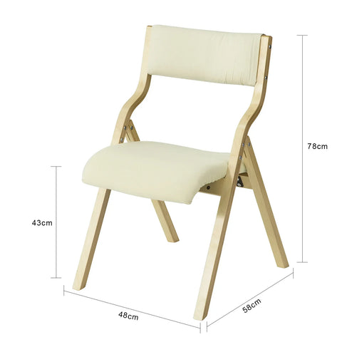 Rootz-houten gewatteerde klapstoel-eetkamerstoel-bureaustoel-bureaustoel
