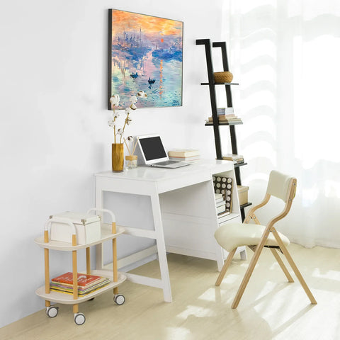 Rootz-houten gewatteerde klapstoel-eetkamerstoel-bureaustoel-bureaustoel