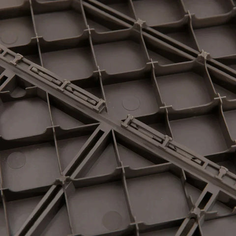 Rootz Terrassenfliesen – Bodenfliesen – Set mit 9 Bodenfliesen – Klickmechanismus – Holzmaserung – PP-Kunststoff – Braun – 30 x 30 x 2 cm