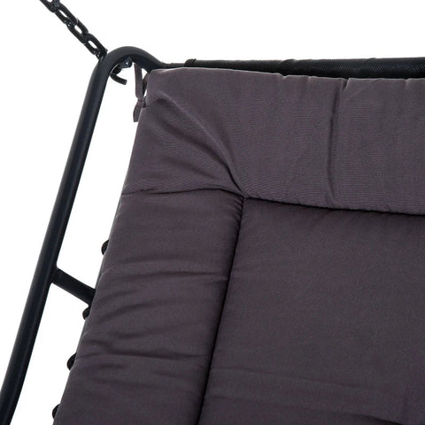 Rootz Swing Chair - Hammock Swing Chair - Swing Lounger - Garden Lounger - Lounger With Roof - Steel - Grey - 164 X 116 X 176cm