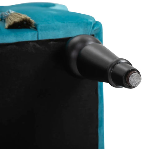 Rootz Luxury Bench - Upholstered Bench - Stool - Polyester - Rubber - Foam - Blue - 117 x 40 x 58 cm