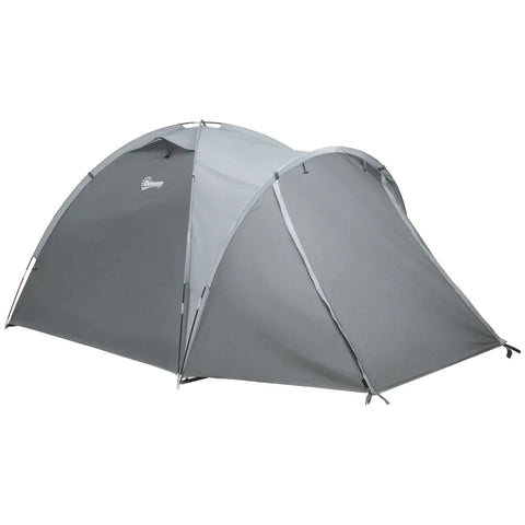 Rootz Tent - 2-3 Person Tent - Camping Tent - Fiberglass Door - With Zipper Mesh Window - Polyester Fabric/Mesh Fabric - Grey - 350L x 220W x 145H cm