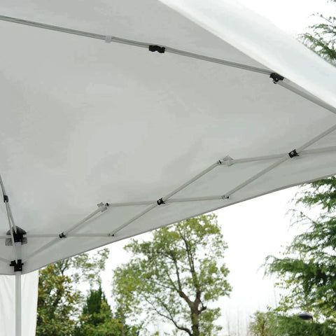 Rootz Faltpavillon – Faltpavillon – Faltzelt – Partyzelt – Stahlweiß – 2,4 x 2,4 m