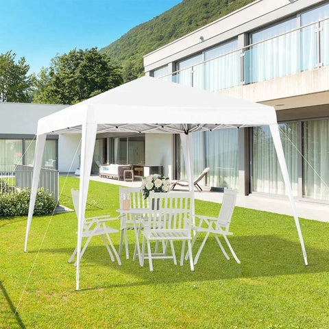 Rootz Faltpavillon – Faltpavillon – Faltzelt – Partyzelt – Stahlweiß – 2,4 x 2,4 m