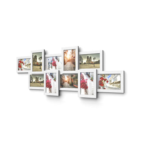 Rootz Fotorahmen – Collage-Fotorahmen – Wandmontierter Fotorahmen – Bilderrahmen – Wand-Fotorahmen – dekorativer Fotorahmen – Galerie-Fotorahmen – Weiß – 87 x 34 cm