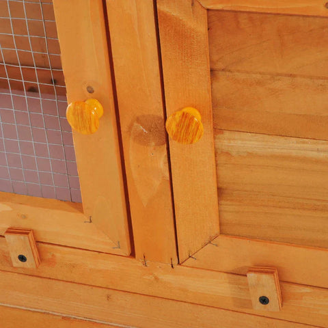 Rootz Kleine Dierenhok - 2 Lagen Dubbeldekker Houten Konijnenhok - Huisdierkooi - Weerbestendig - Dennenhout - Groen + Naturel - 90 x 45 x 90 cm