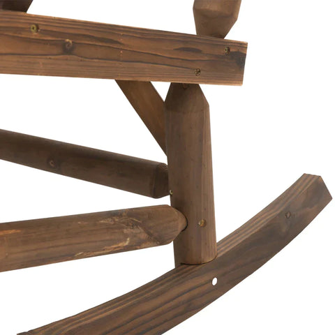 Rootz Rocking Chair - Rocking Bench - Garden Chair - 2-seat - Solid Wood - Dark Brown - L112 x B67 x H93 cm