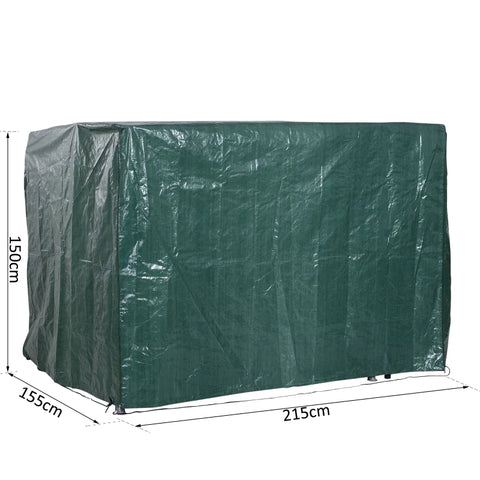 Rootz Meubelhoes - Tuinmeubelhoes - Schommelstoelhoes - Dekzeil Beschermhoes - Groen - 215Lx155Bx150H cm