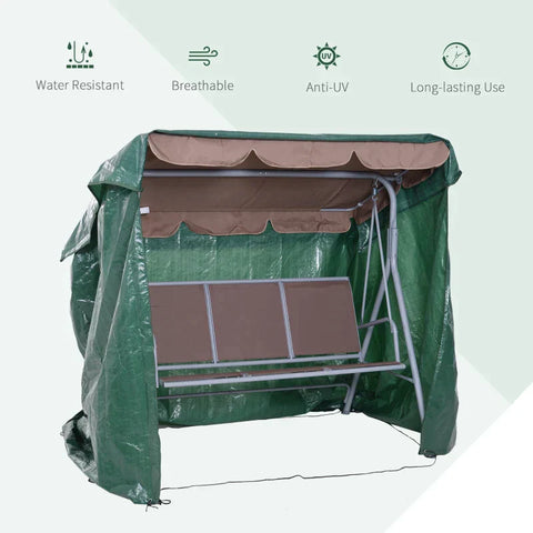 Rootz Meubelhoes - Tuinmeubelhoes - Schommelstoelhoes - Dekzeil Beschermhoes - Groen - 215Lx155Bx150H cm