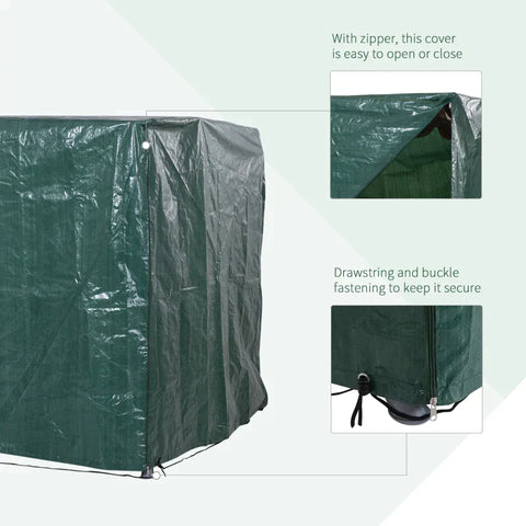 Rootz Meubelhoes - Tuinmeubelhoes - Schommelstoelhoes - Dekzeil Beschermhoes - Groen - 215Lx155Bx150H cm