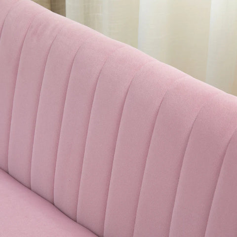 Rootz Sofa - 2-Seater Fabric Sofa - Sofa Seating - Lounge Sofa - Pink - 117 X 56.5 X 77 Cm