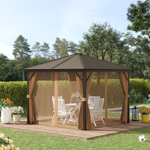 Rootz Gazebo - Garden Gazebo - Pavillon - Garden Pavillon - Party Tent - Brown