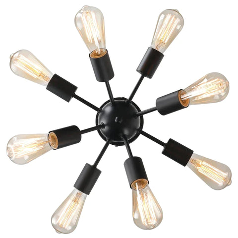 Rootz Ceiling Lamp - Wall Lamp - Glass Office Lamp - Led Ceiling Lighting - Bathroom - Kitchen - Balcony - Black - 36 x 36 x 21 cm