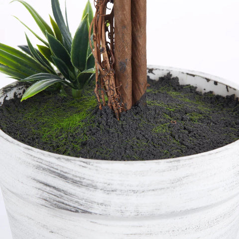 Rootz Set Van 2 Kunstplanten - Inclusief Plantenbak En Kunstmos - Kunstmatige Lavendel Stengels - Wit + Groen + Paars - 24cm x 24cm x 60cm