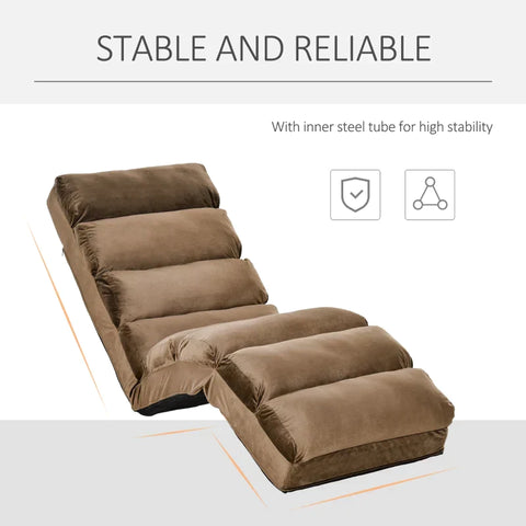Rootz Folding Mattress - Floor Chair - Sofa - Suede Cloth - Brown - 175x56x20cm