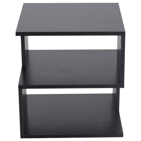 Rootz Side Table - 2-tier Side Table - Bed Table With Modern Design - Coffee Table For Office - Living Room - Dining Room - Black - 40 x 40 x 43 cm