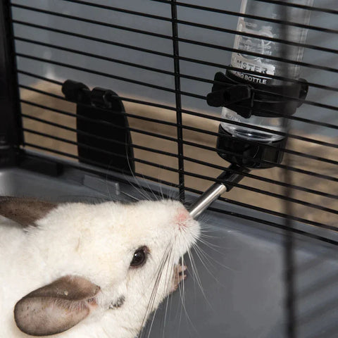 Rootz Small Animal Cage - Small Animal Hutch - Pets Cage - Small Animal Enclosure Rodent Cage - With Ramp - Steel/Aluminum - Plastic Black/Grey - 80 x 48 x 58 cm