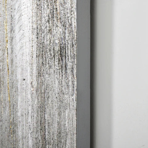 Rootz Wall Art - Muurschildering - Schilderij - Muurkunst Boeddha - Muurfoto's - Voor Woonkamer Slaapkamer Decor - Goud/Grijs - 100L x 80W x 2.8H cm