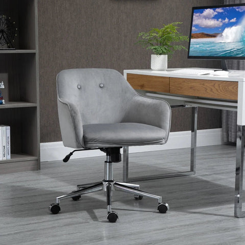 Rootz Office Chair - Desk Chair - Working Chair - Swivel Chair - Light Gray - 61 X 59 X 80.5-90.5 Cm