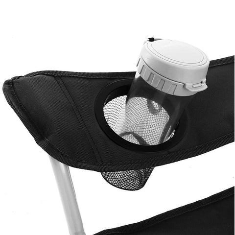 Rootz Campingstoel - Set Van 2 Campingstoelen - Draagbare Stoel - Klapstoel - Lichtgewicht Stoel - Picknickstoel - Duurzame Campingstoel - Zwart - 84 x 52 x 81 cm